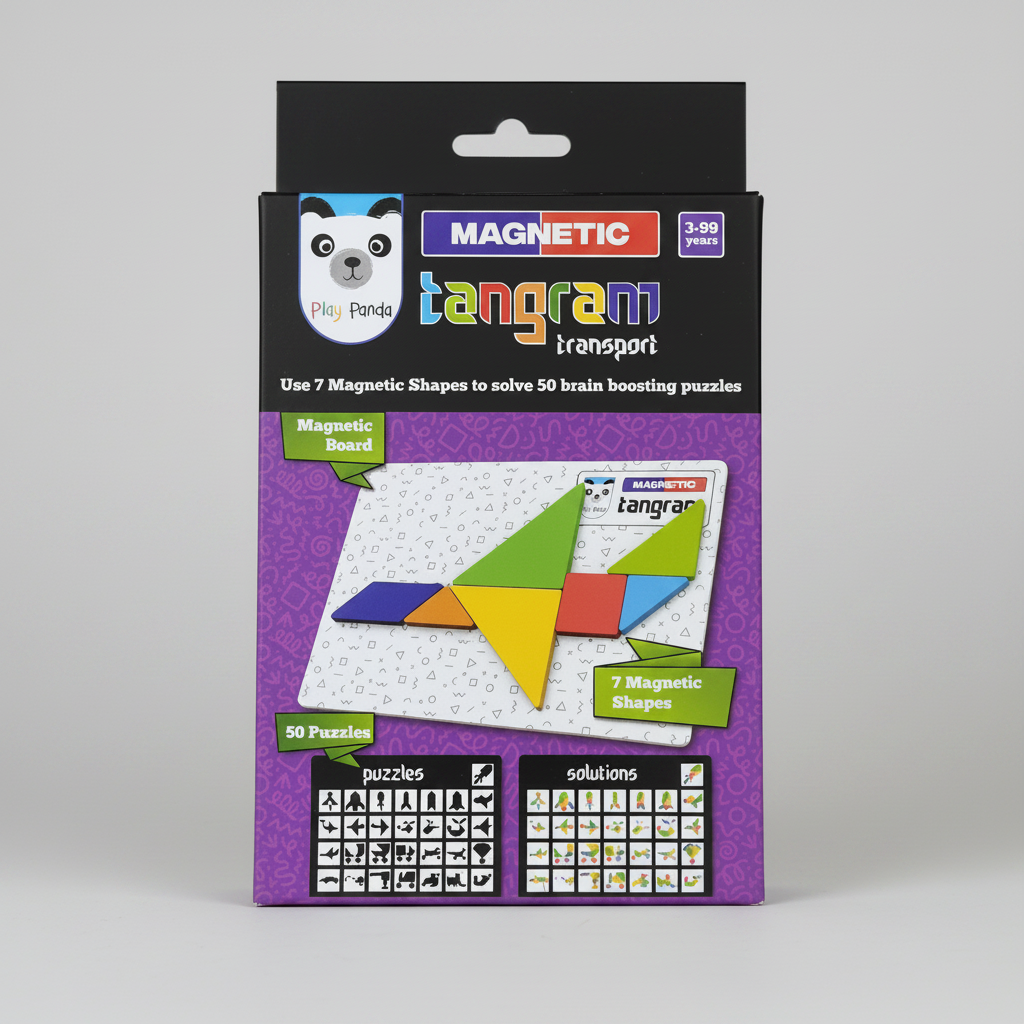 Magnetic Puzzle Board – 50 Puzzle Challenges & 7 Magnetic Shapes