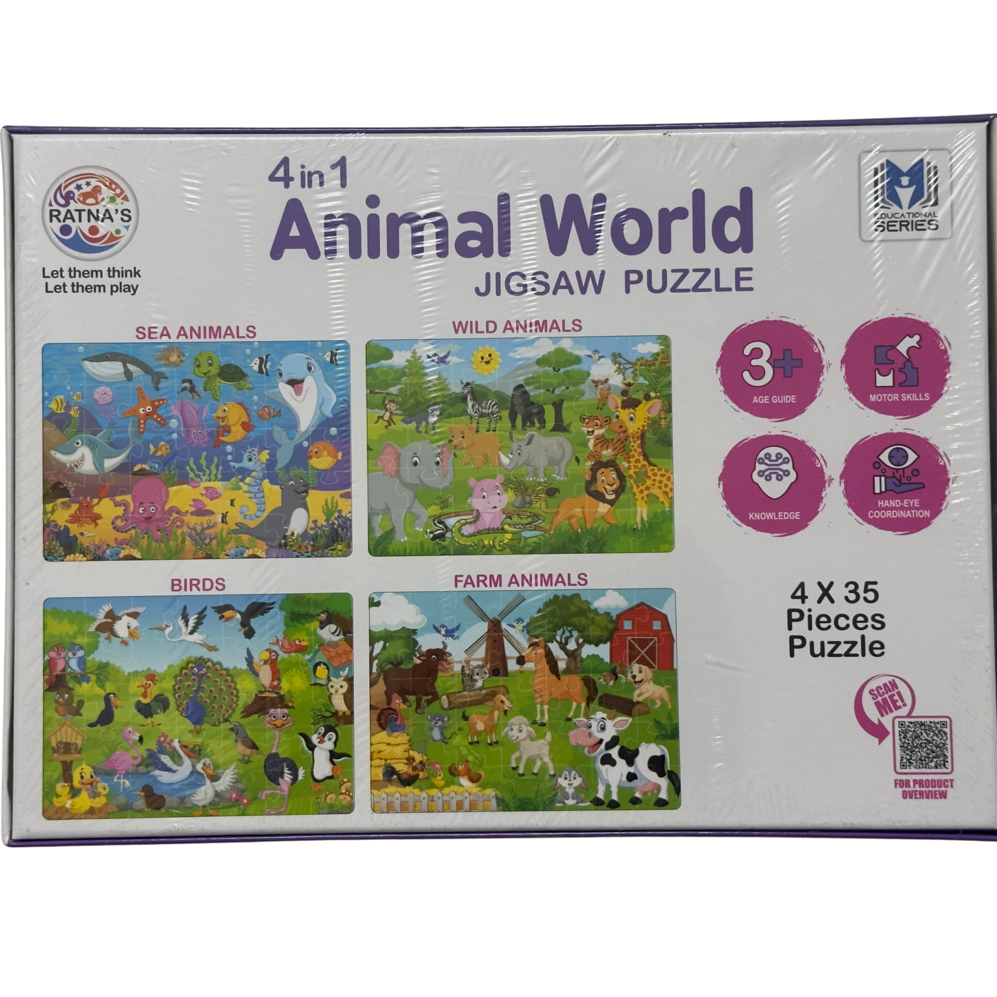 4 in 1 Animal World Jigsaw Puzzle