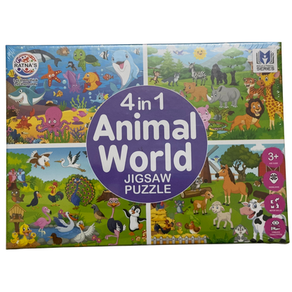 4 in 1 Animal World Jigsaw Puzzle